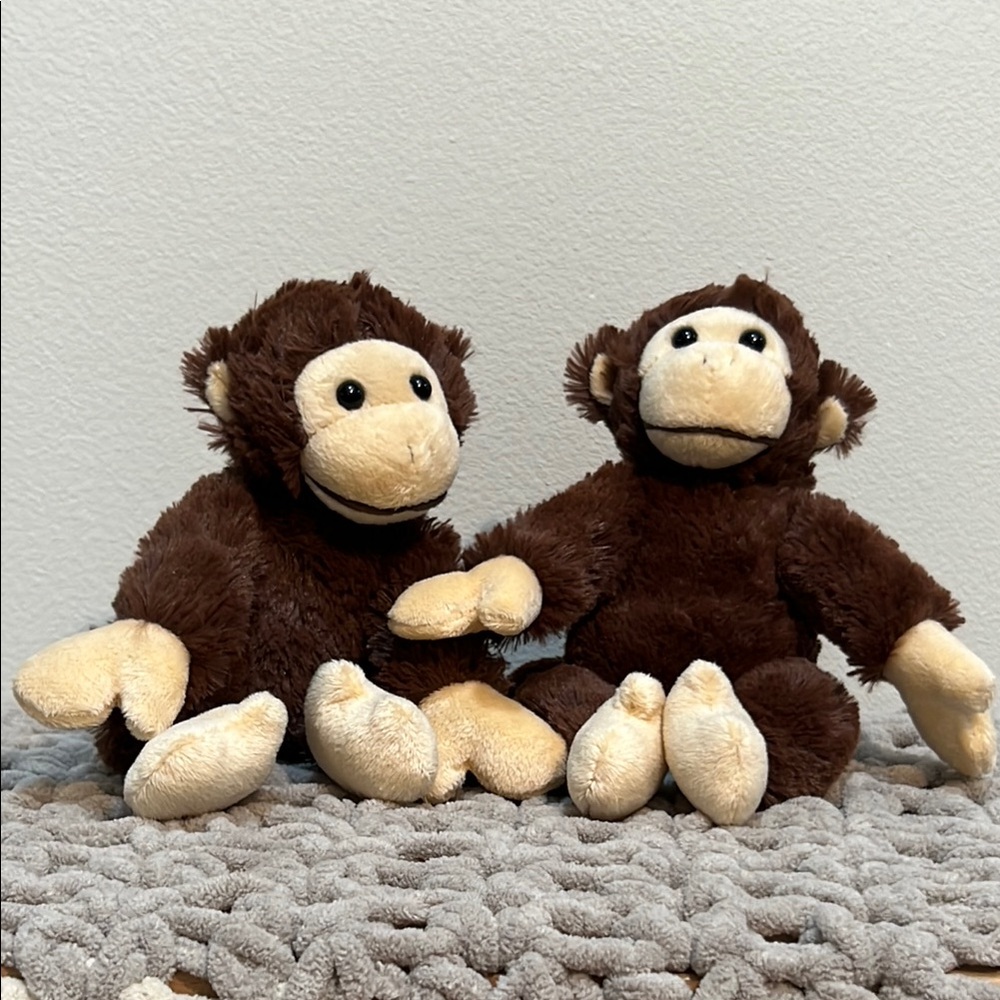 Brown Plush Monkey ( 2/set) Toy Set
